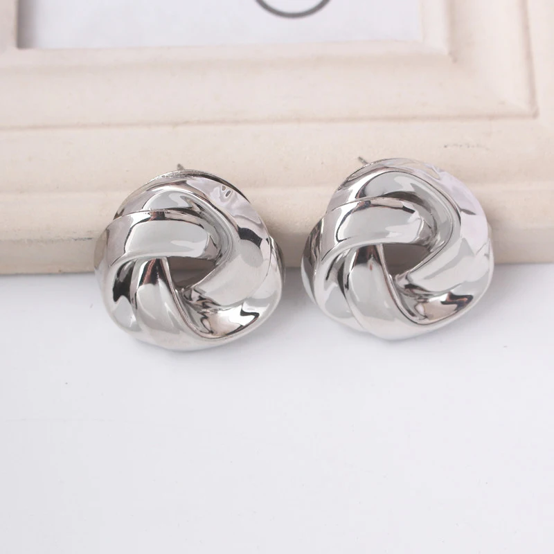 Drop Earrings Geometric Gold And Silver Tone
