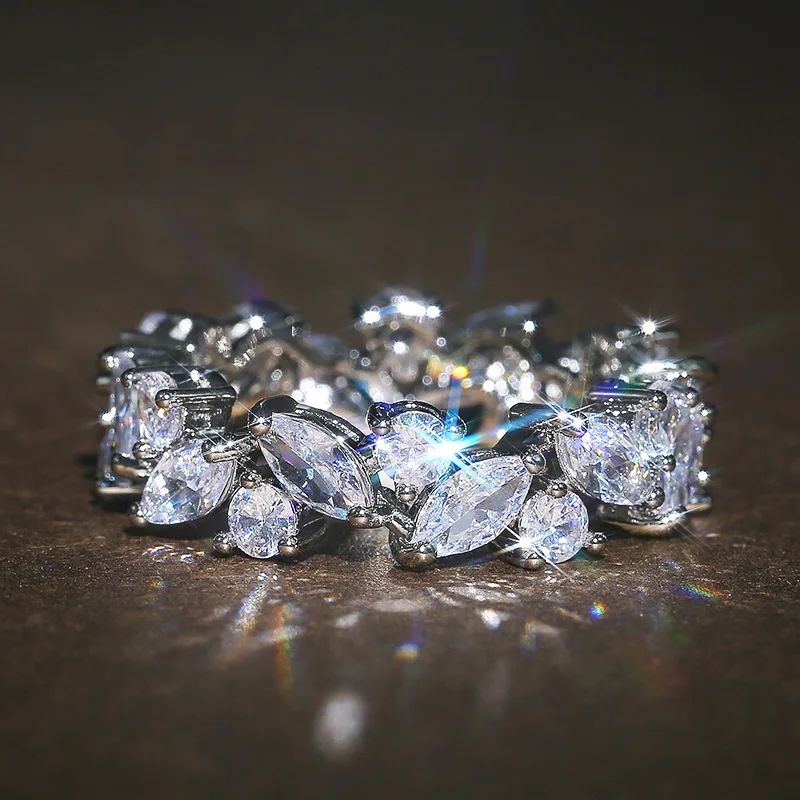 Huitan Cubic Zirconia Wedding Band Ring