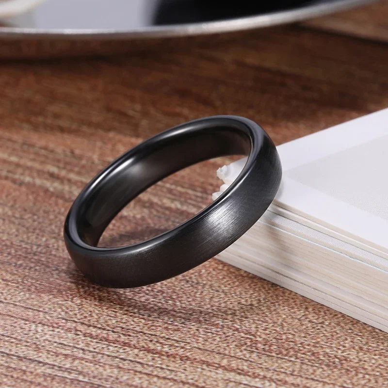 Ceramic Brushed Black Wedding Ring