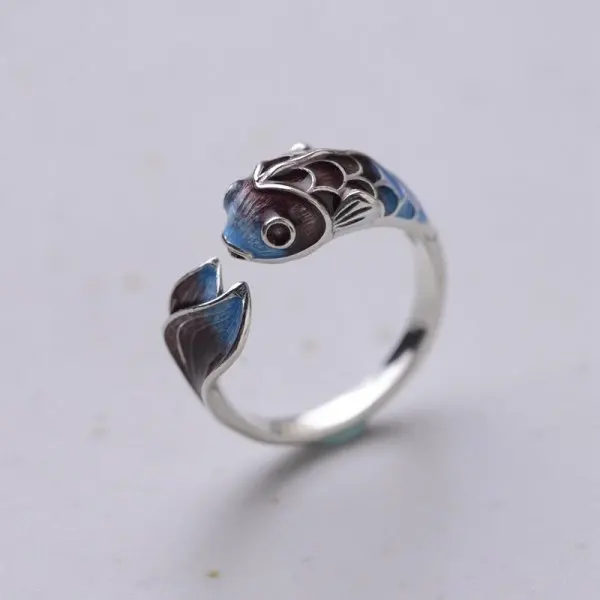 Korean Style Angel Wings Ring Silver Color