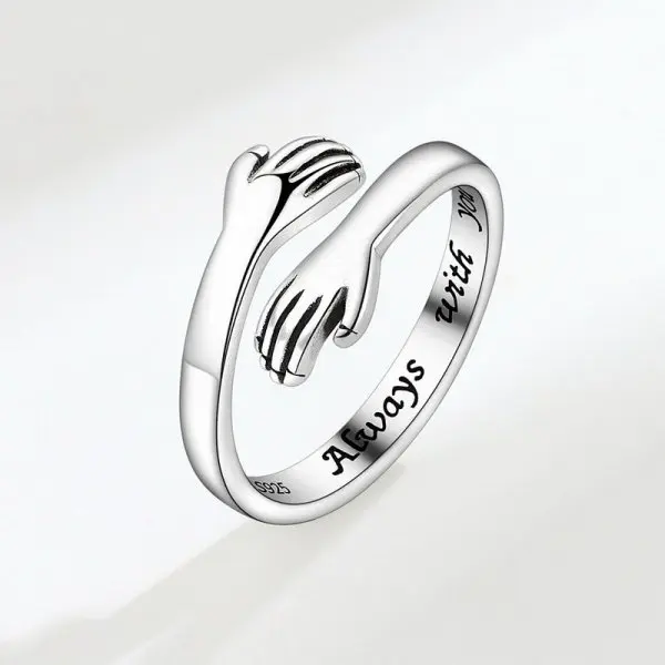 Korean Style Angel Wings Ring Silver Color