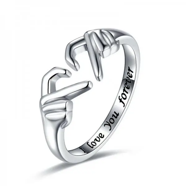 Korean Style Angel Wings Ring Silver Color