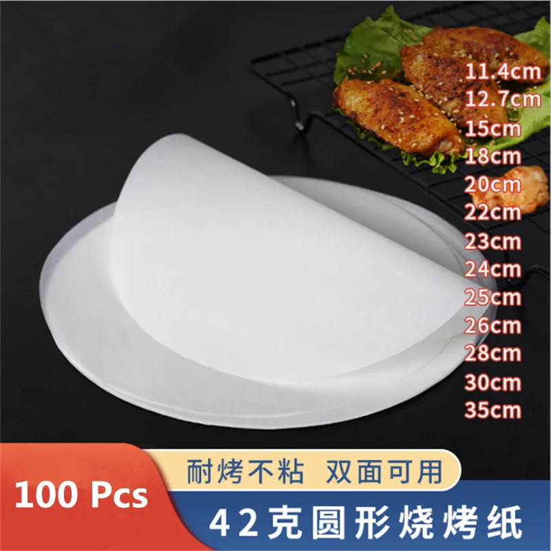 Baking Paper Pan Liners 100 Pcs Round Silicone Oil