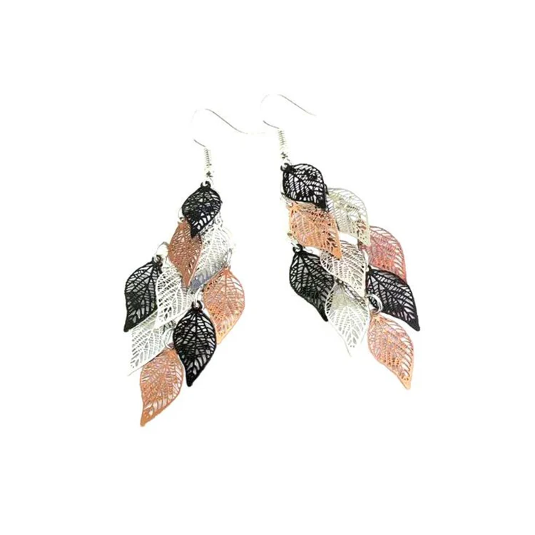 Vintage Hollow Leaves Drop Earrings
