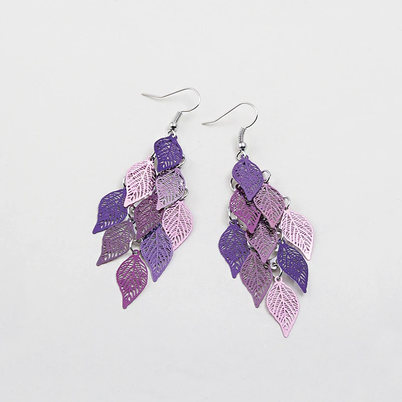 Vintage Hollow Leaves Drop Earrings