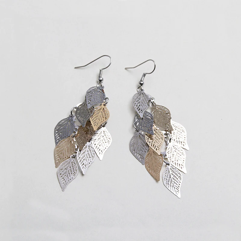 Vintage Hollow Leaves Drop Earrings