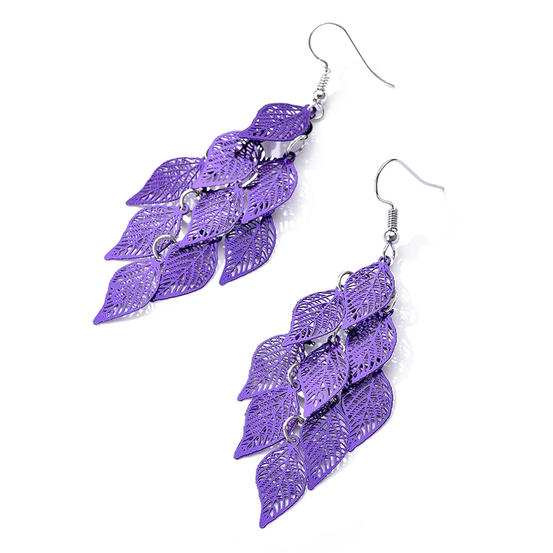 Vintage Hollow Leaves Drop Earrings