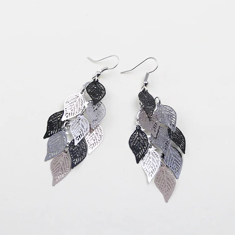 Vintage Hollow Leaves Drop Earrings
