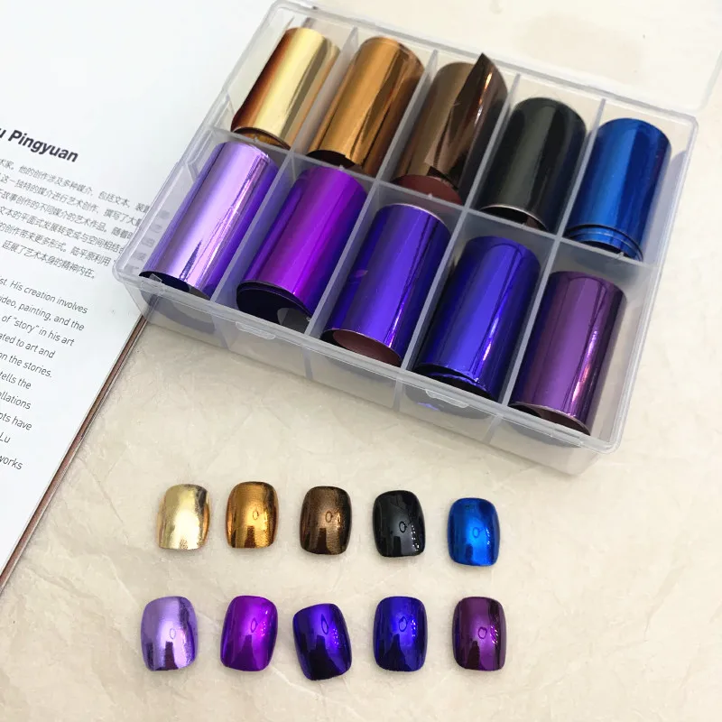 Metal Nail Foils Transfer Paper Set 10 Sheets