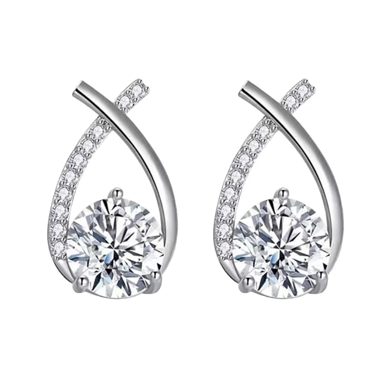 Stud Earrings For Women Korean Style Crystal Jewelry