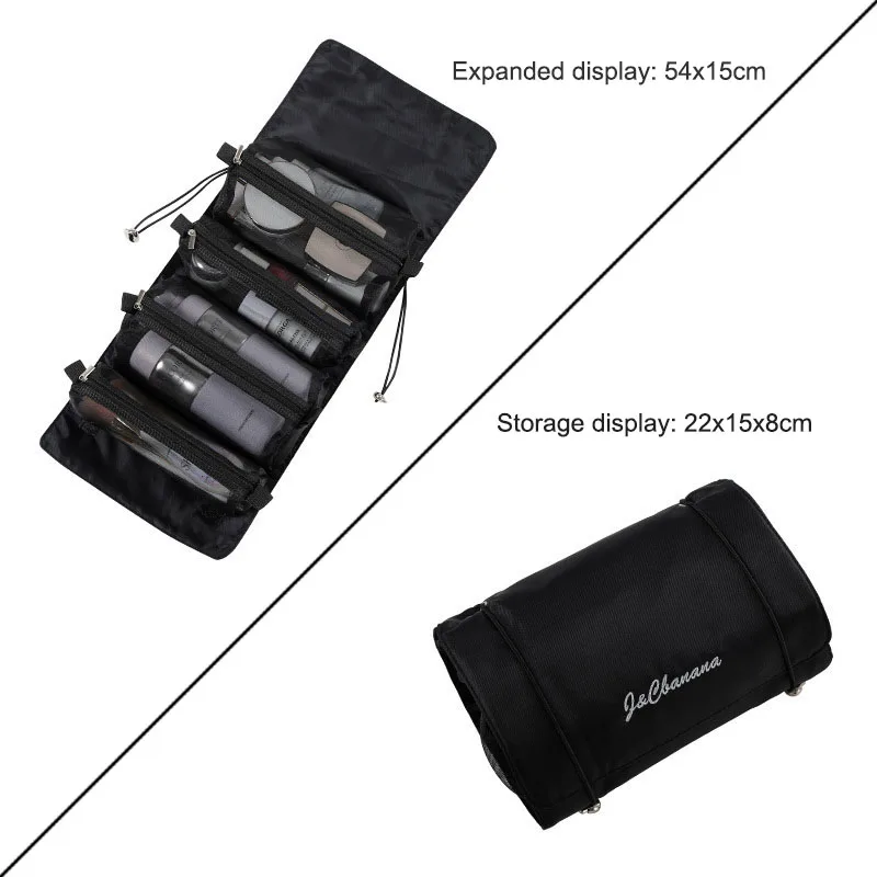 Large Capacity Travel Cosmetic Bag PU Leather Makeup Case