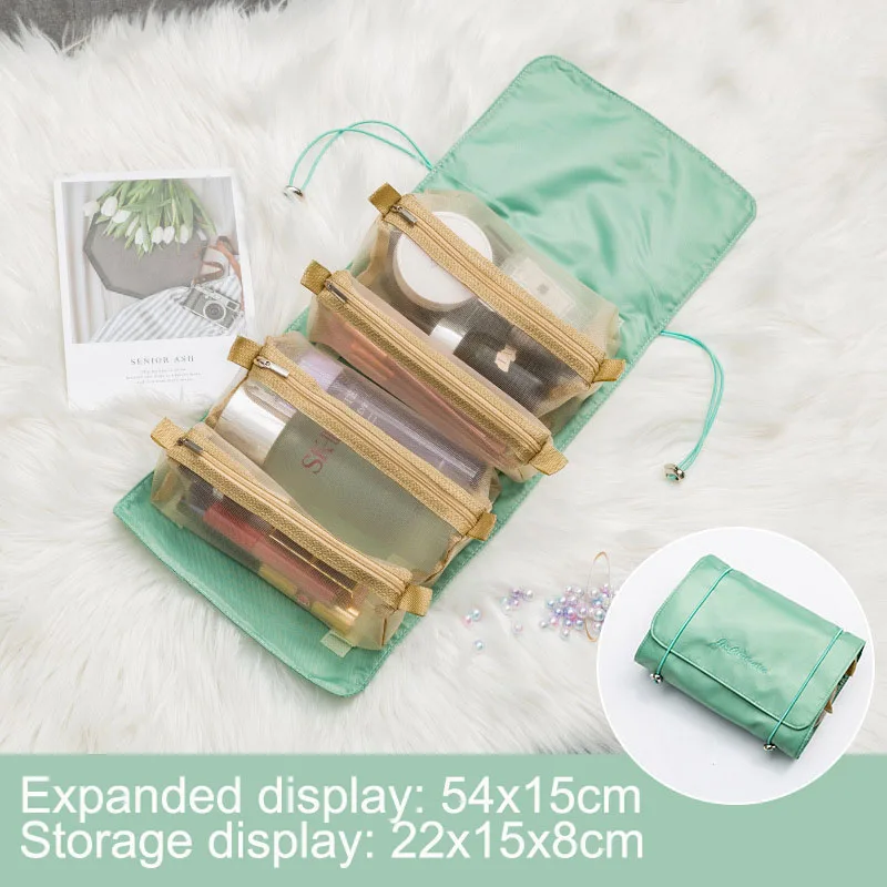 Large Capacity Travel Cosmetic Bag PU Leather Makeup Case