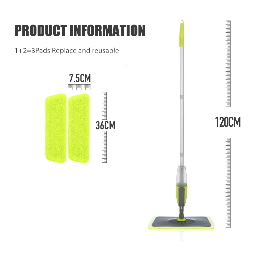 Spray Floor Mop with Microfiber Pads