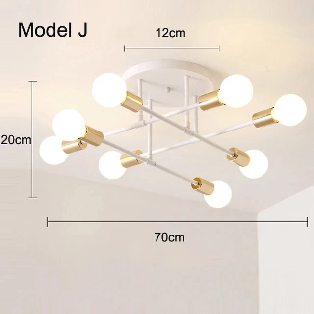 Nordic Minimalist Pendant Light LED Chandelier Black Gold