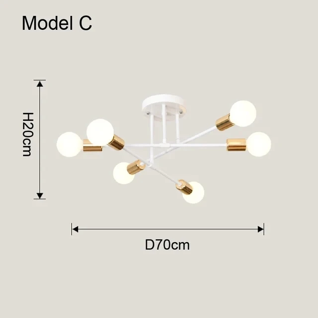 Nordic Minimalist Pendant Light LED Chandelier Black Gold