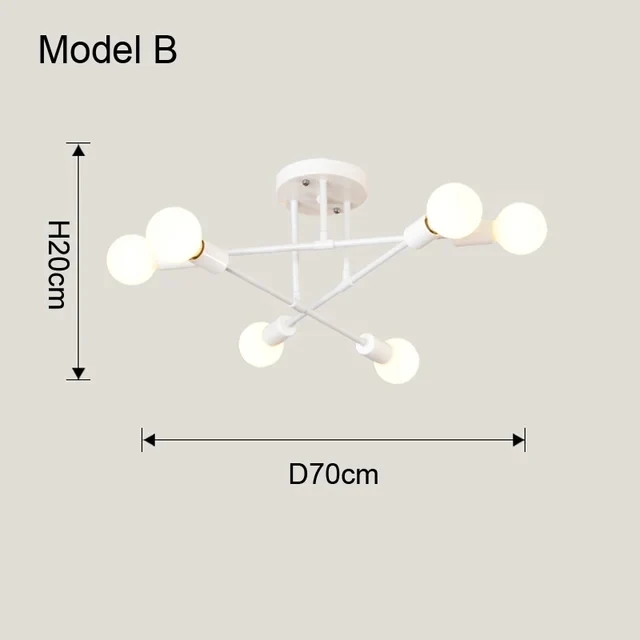 Nordic Minimalist Pendant Light LED Chandelier Black Gold