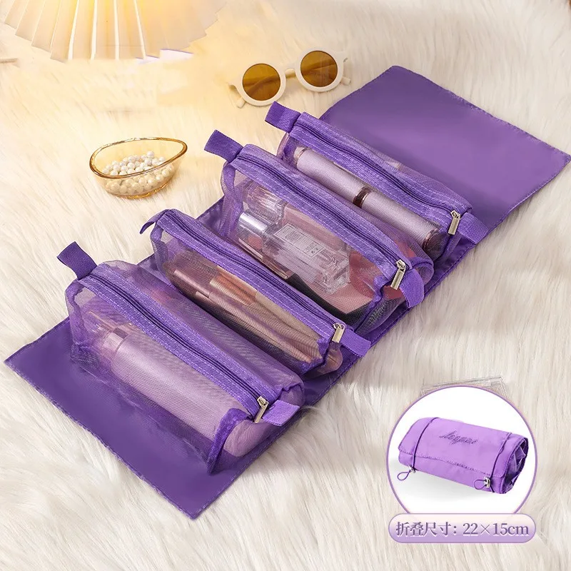 Detachable 4-in-1 Nylon Cosmetic Bag