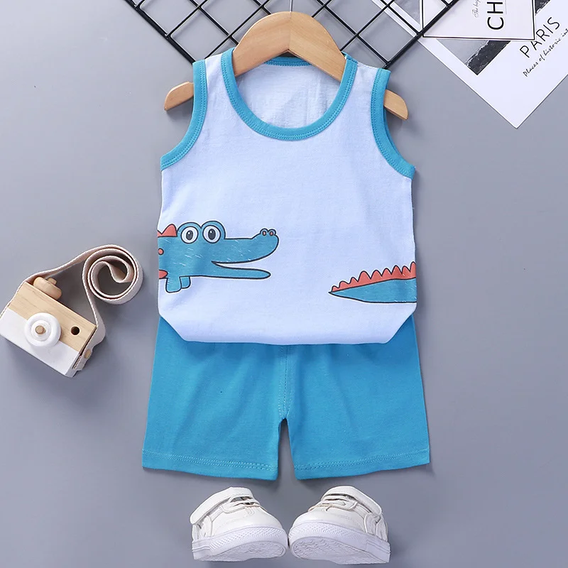 Kids Cotton Vest Suit Summer 1-3Y
