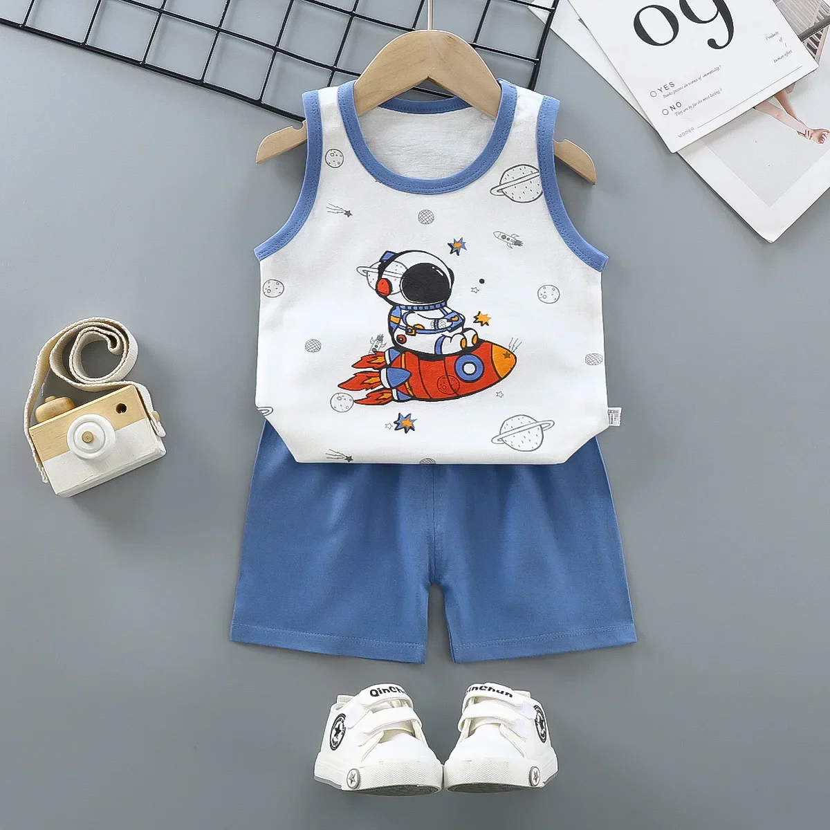 Kids Cotton Vest Suit Summer 1-3Y
