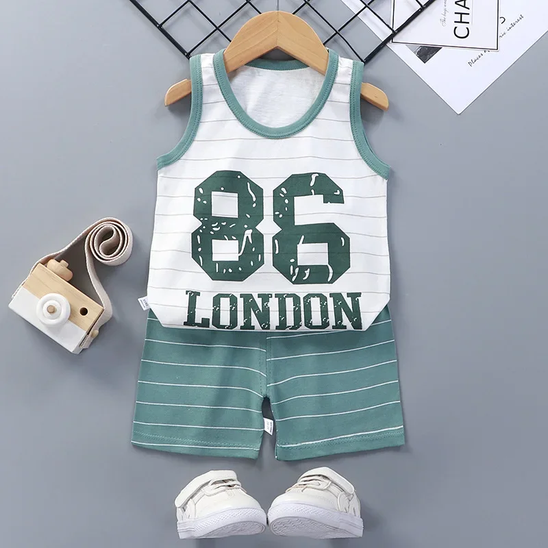 Kids Cotton Vest Suit Summer 1-3Y