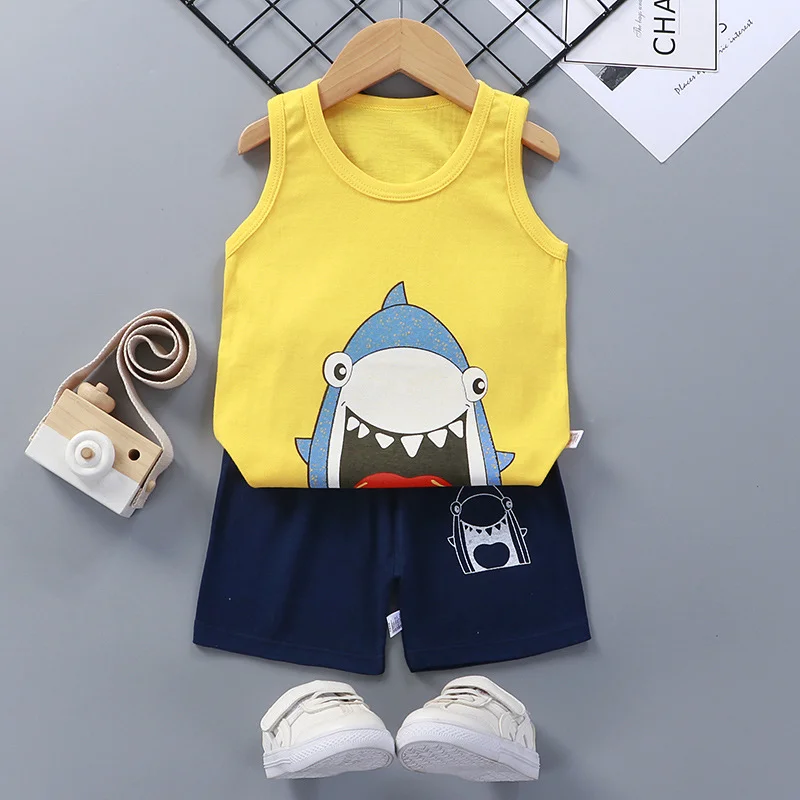 Kids Cotton Vest Suit Summer 1-3Y