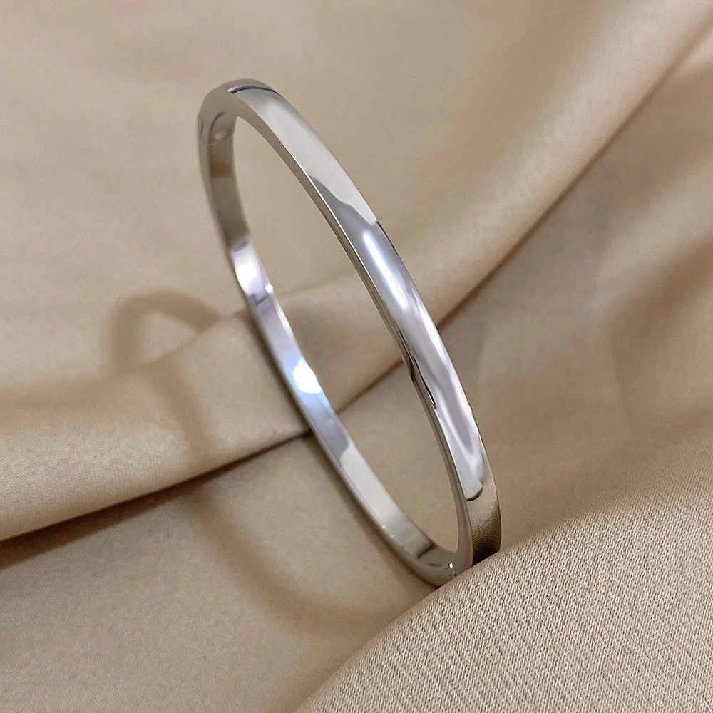 Stainless Steel Cuff Bangle For Women Gold Plated