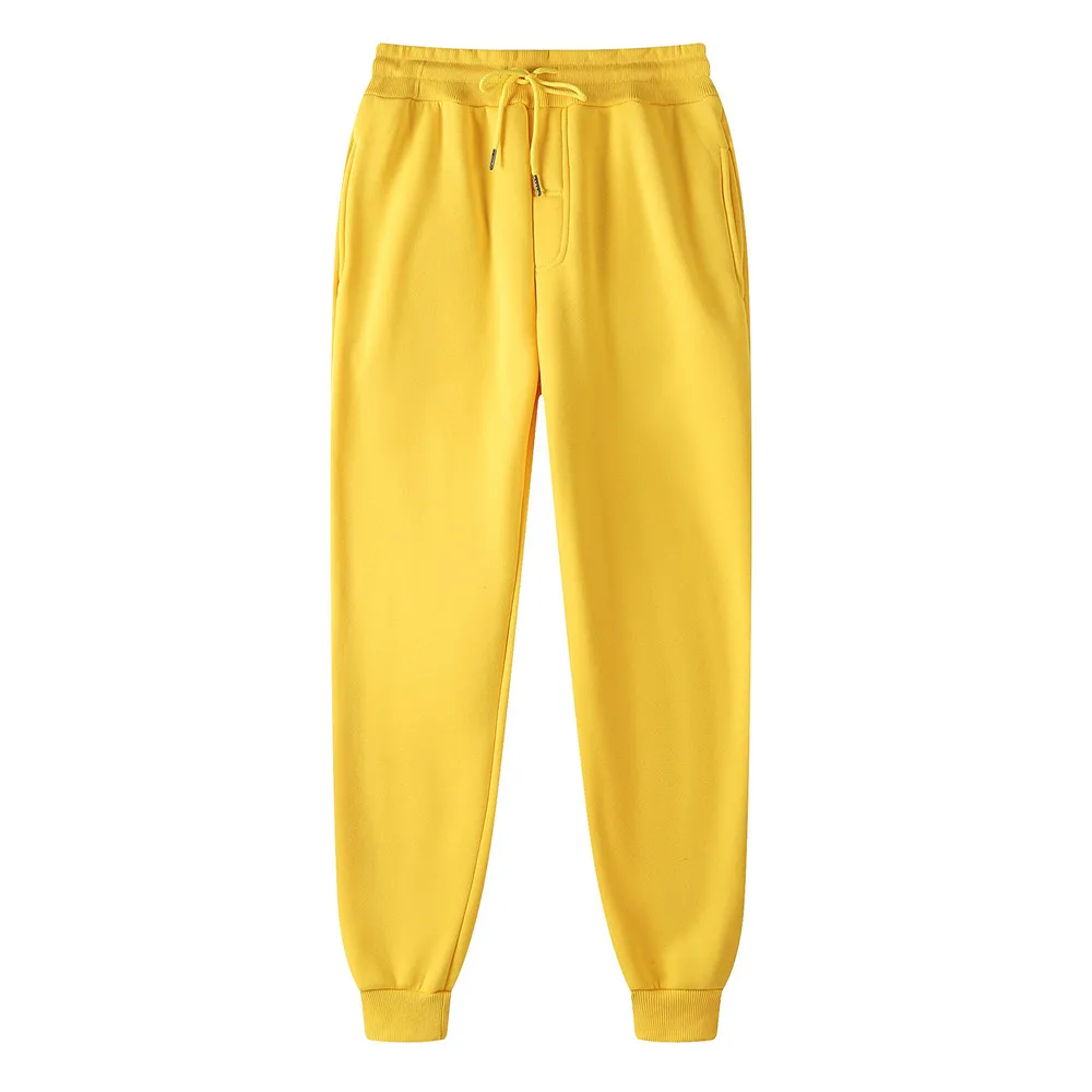 Men Fleece Sweatpants Casual Tracksuit Trousers