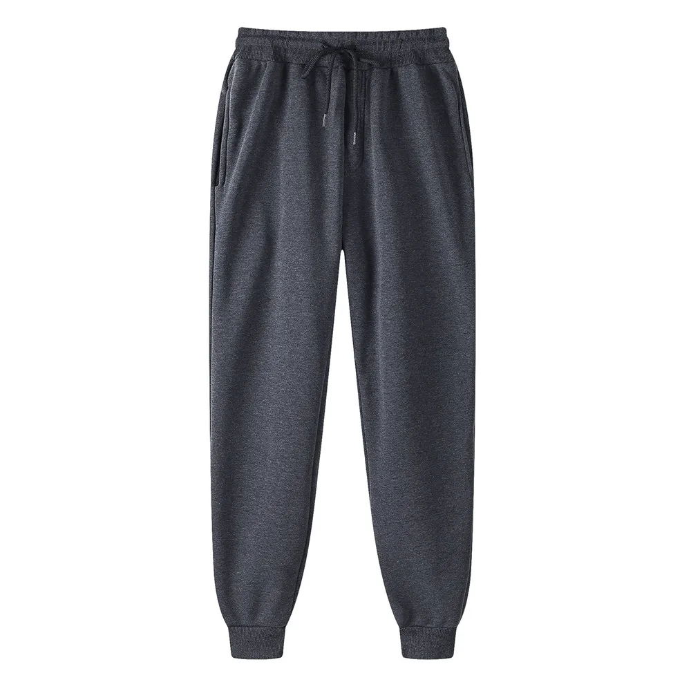 Men Fleece Sweatpants Casual Tracksuit Trousers