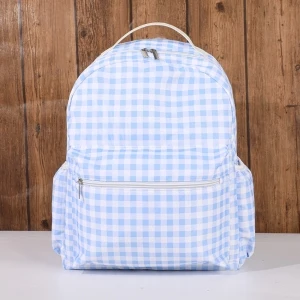 School Backpack Plaid Nylon