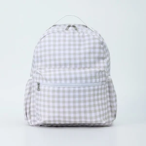 School Backpack Plaid Nylon