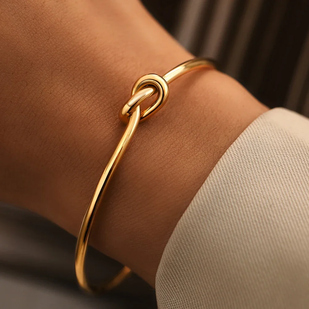 Stainless Steel Cuff Bracelet Woven Twist