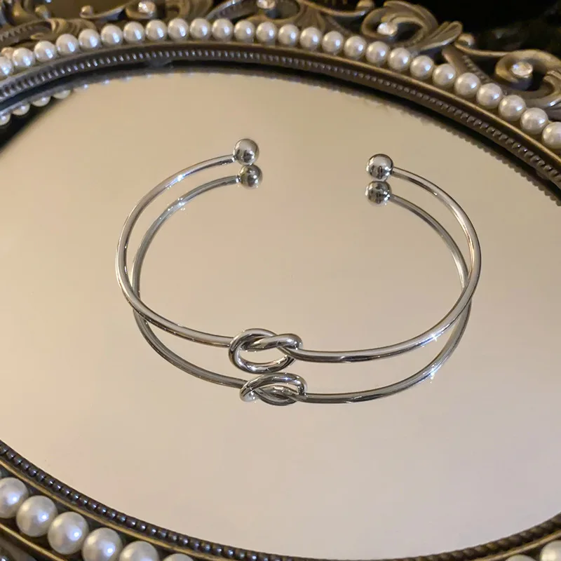Stainless Steel Cuff Bracelet Woven Twist