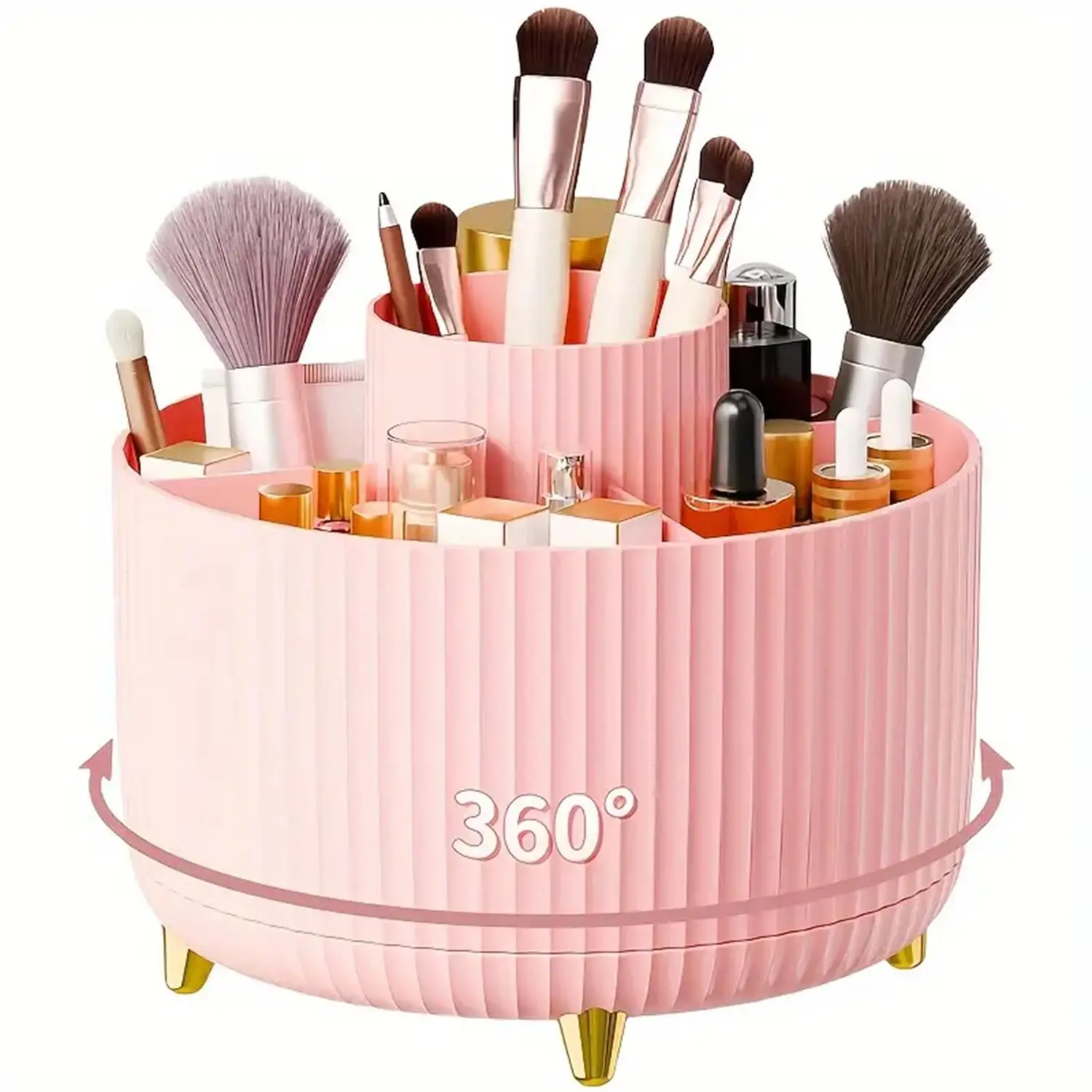 Makeup Organizer - 360° Rotating Plastic Cosmetic Storage