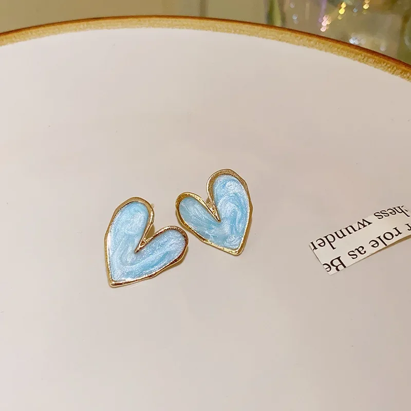 Drop Earrings with Love Heart Pearl and Zinc Alloy
