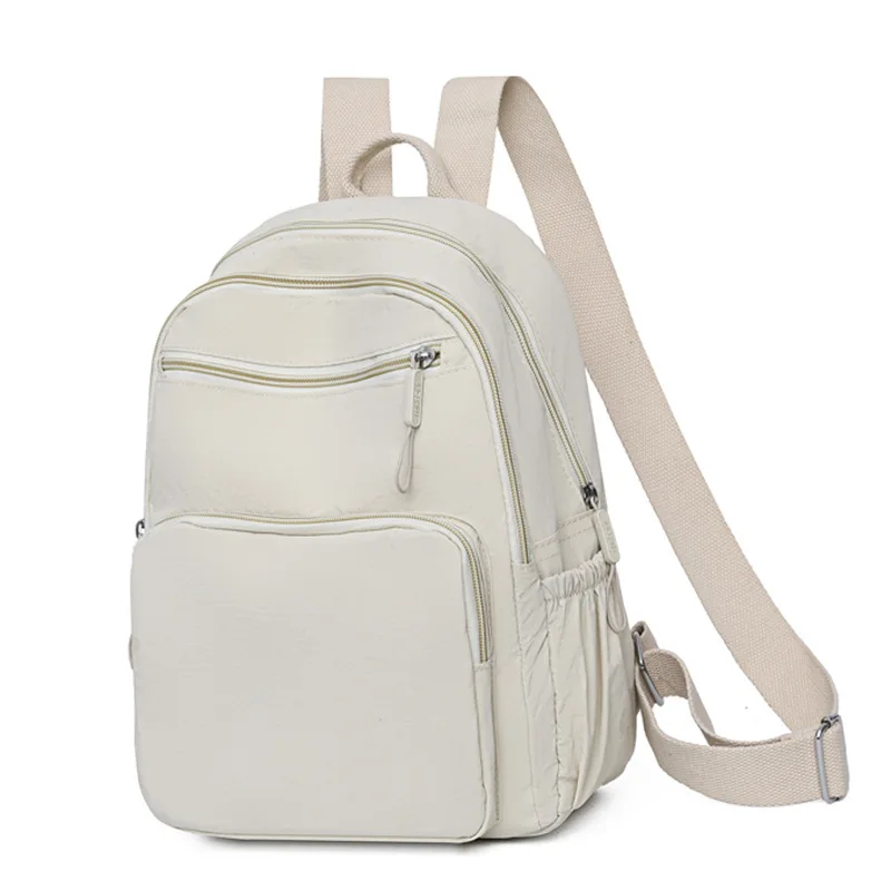 Nylon Casual School Backpack Multipocket Book Bag