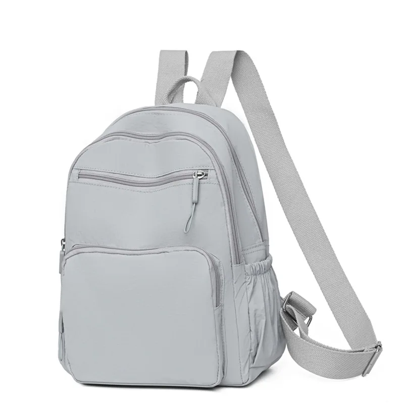 Nylon Casual School Backpack Multipocket Book Bag
