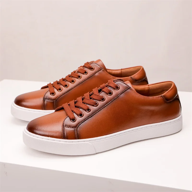 Mens Casual Leather Sneakers Size 38-48