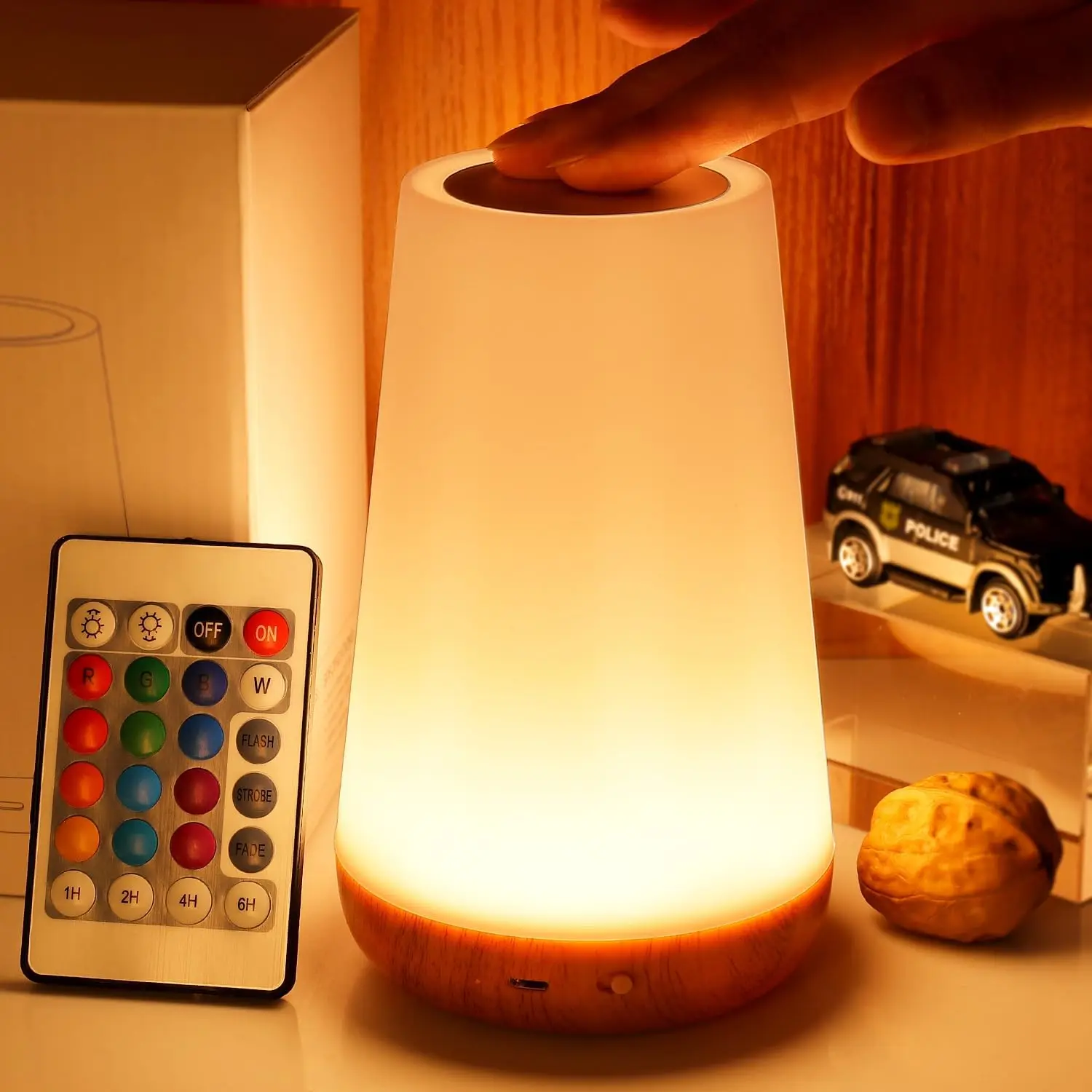 Night Light RGB Color Changing USB Rechargeable Portable Bedside Lamp
