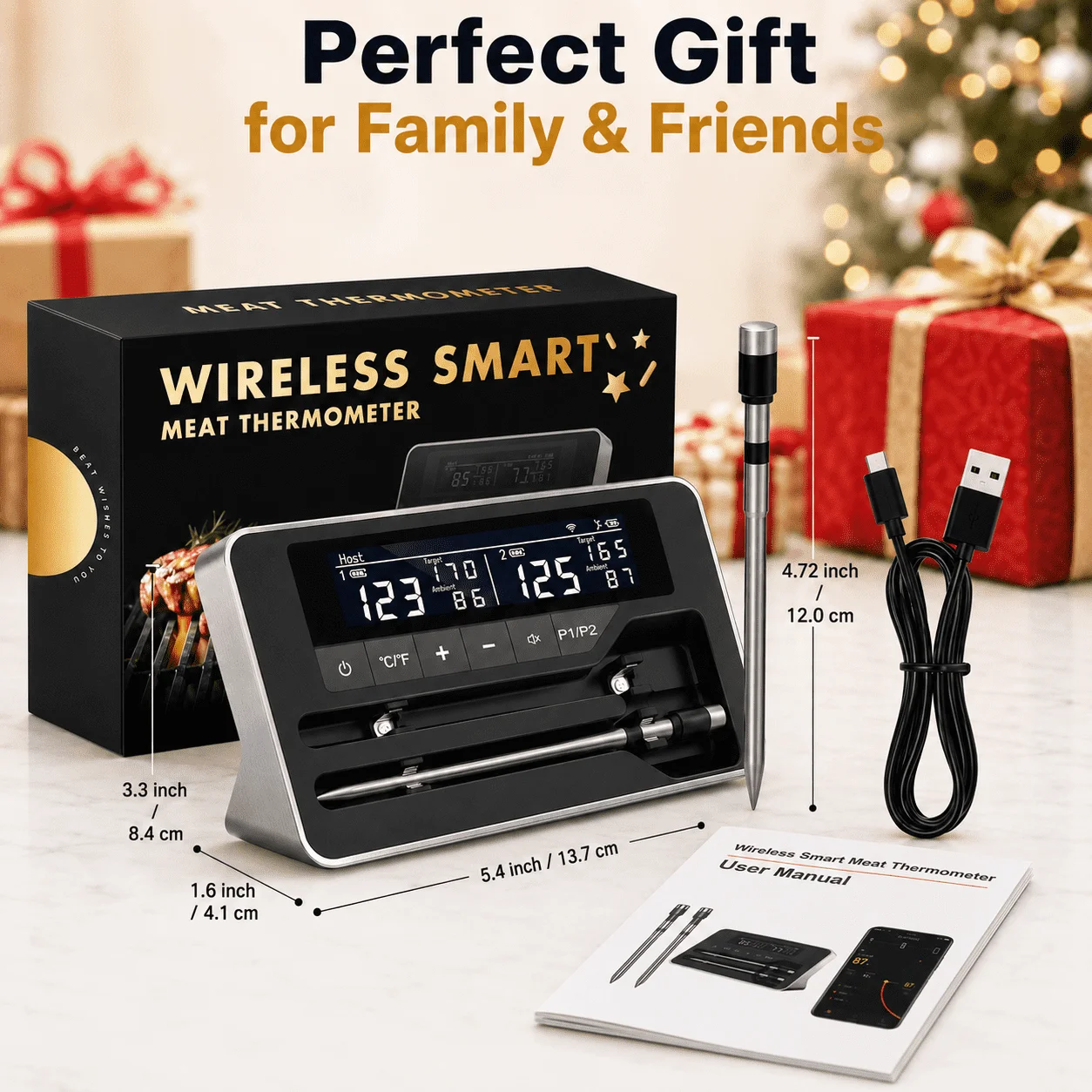Meat Thermometer Wireless Bluetooth Digital Food Thermometer