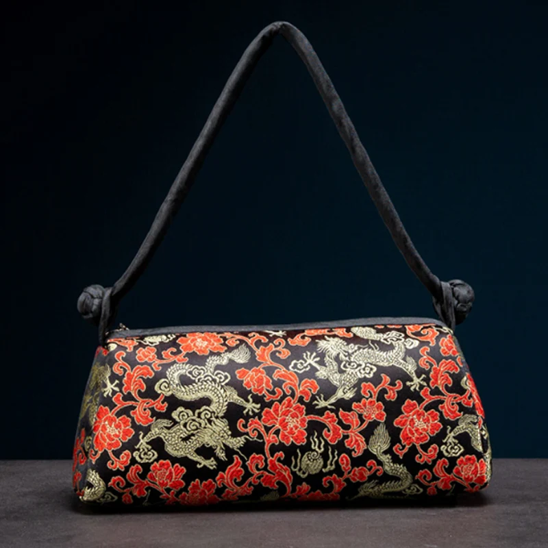 Satin Shoulder Bag Floral Handbag