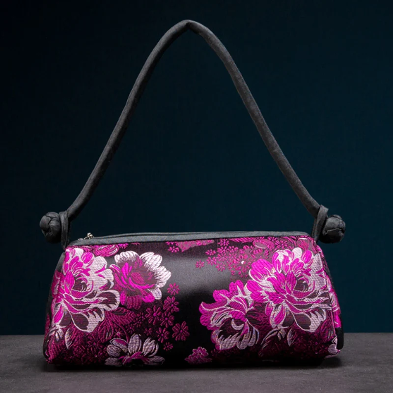 Satin Shoulder Bag Floral Handbag