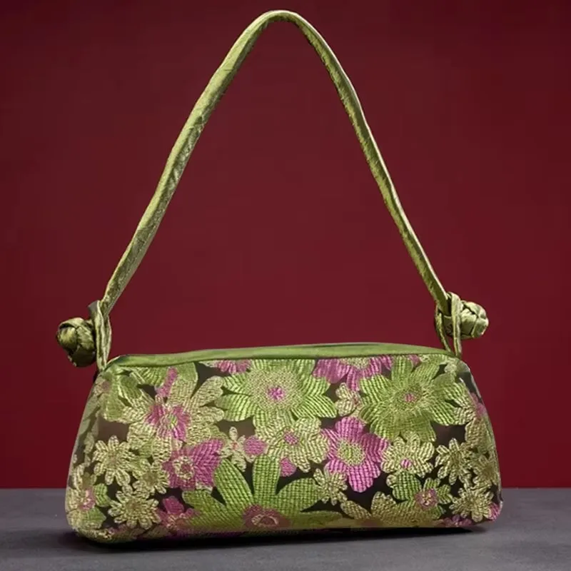 Satin Shoulder Bag Floral Handbag