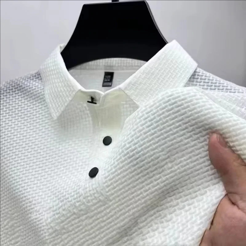 Men's Ice Silk Short-Sleeve Polo Shirt Basic Style