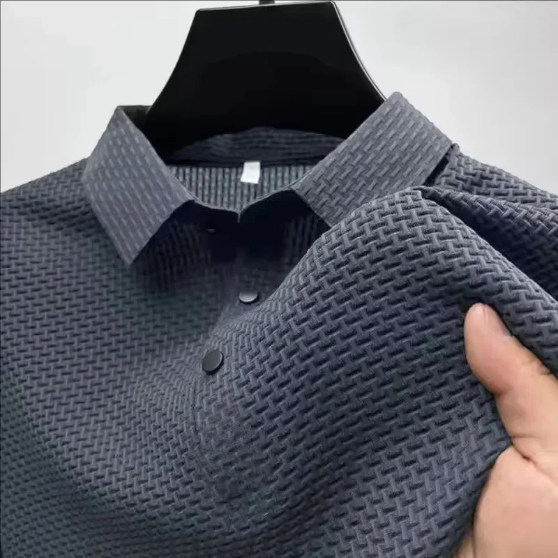 Men's Ice Silk Short-Sleeve Polo Shirt Basic Style