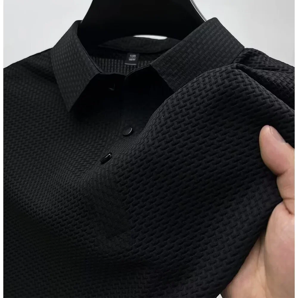 Men's Ice Silk Short-Sleeve Polo Shirt Basic Style