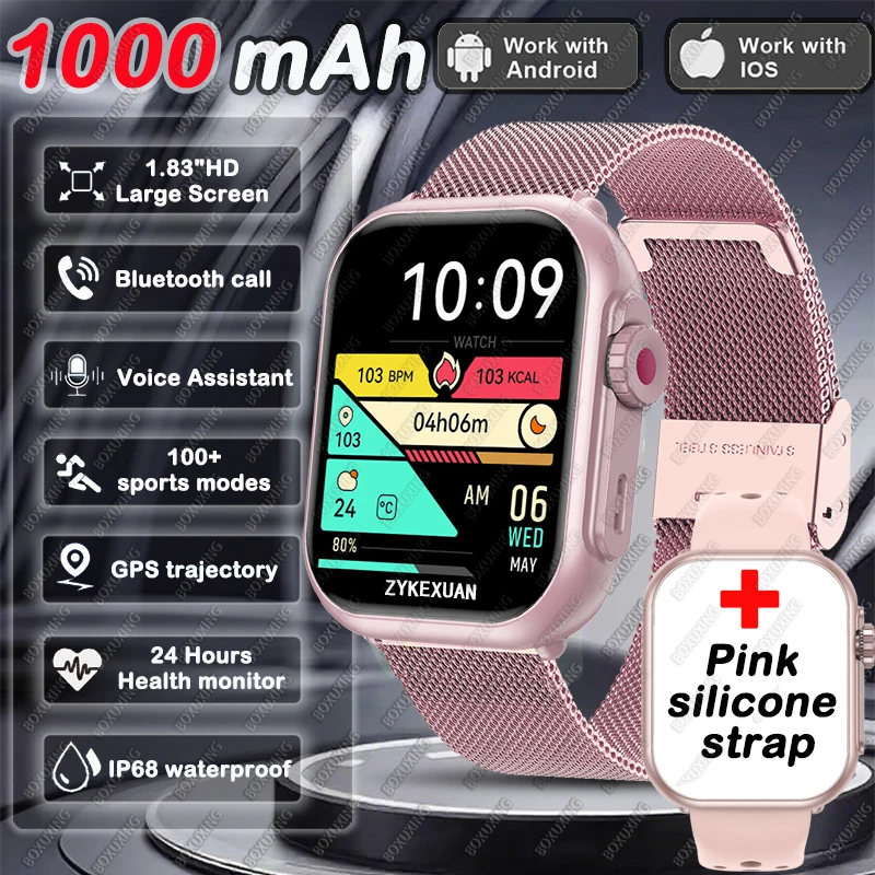 Smart Watch 1.85-Inch AMOLED Bluetooth Call IP68