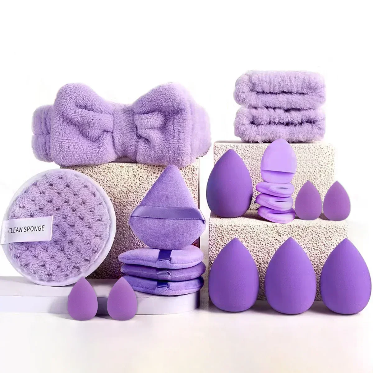33pcs Makeup Brush & Beauty Sponge Kit