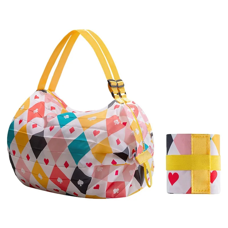 Foldable Shopping Bag Nylon Tote With Zipper