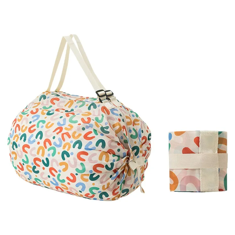Foldable Shopping Bag Nylon Tote With Zipper