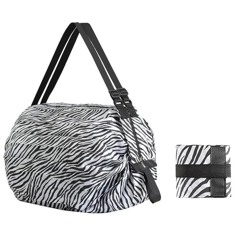 Foldable Shopping Bag Nylon Tote With Zipper